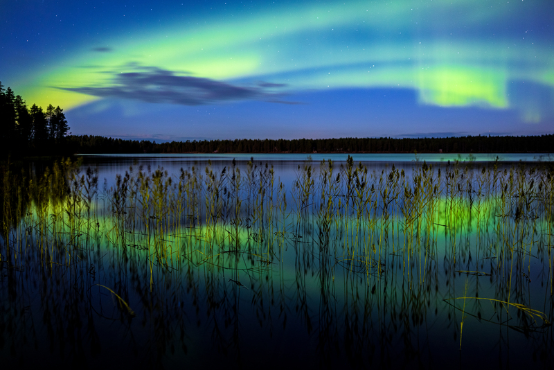 Auroras above Singer, Kuusamo, Finland